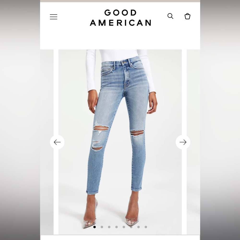 Good American Good Leg Skinny Jean size 0 25 Color: Indigo094